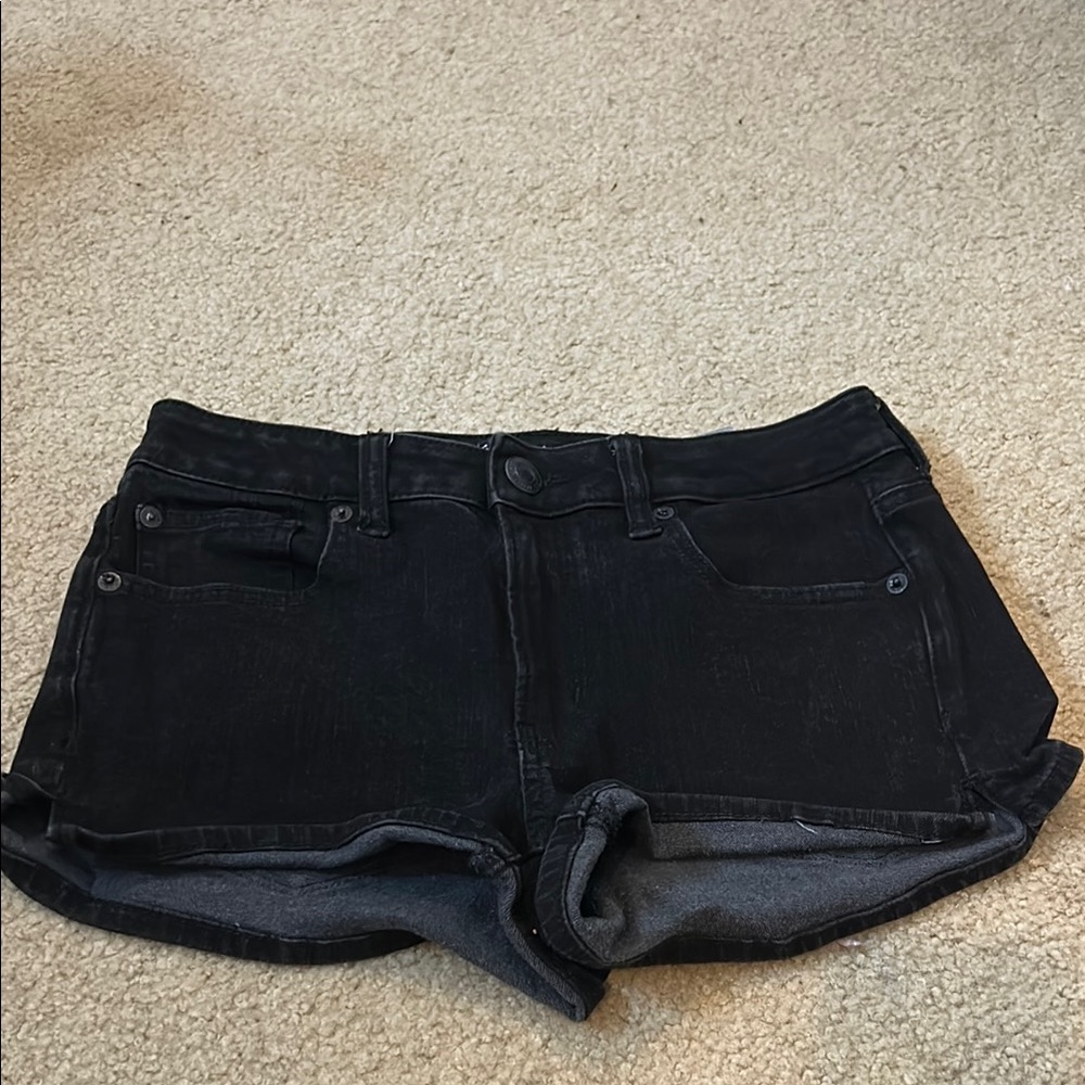 American Eagle Outfitters Black Jean Shorts Casual Style